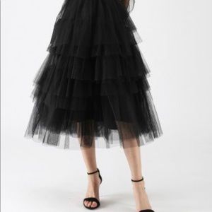 Black Layered Tulle Skirt - NWT